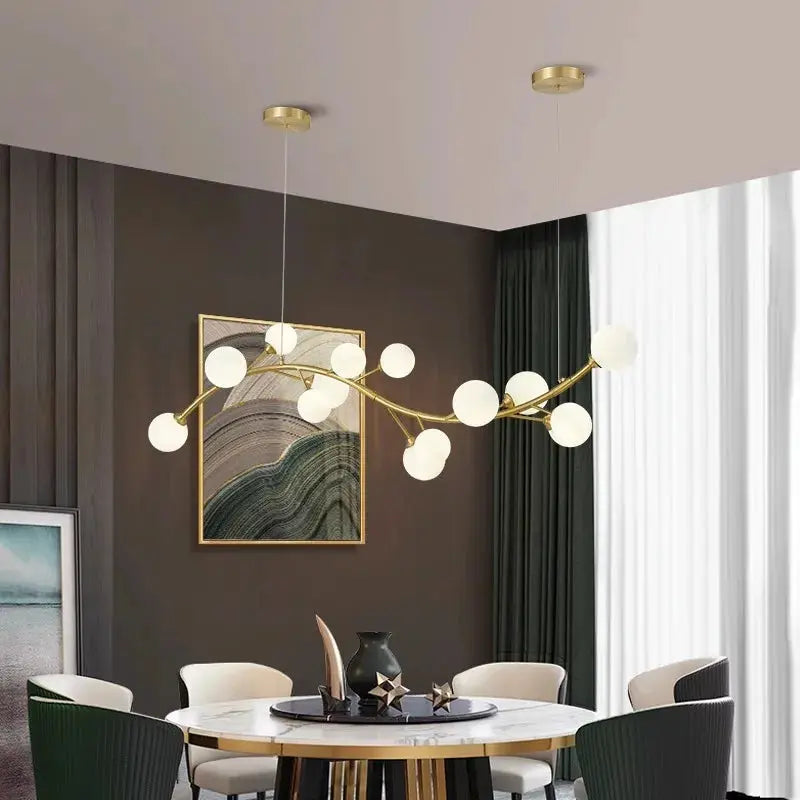 13-Light Gold Tree Branch Pendant Chandelier - Led Chandeliers