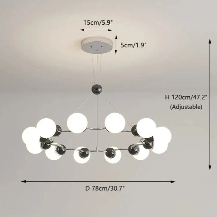 Modern Sputnik Glass Sphere Chandelier - 12/15 Light - Chandeliers