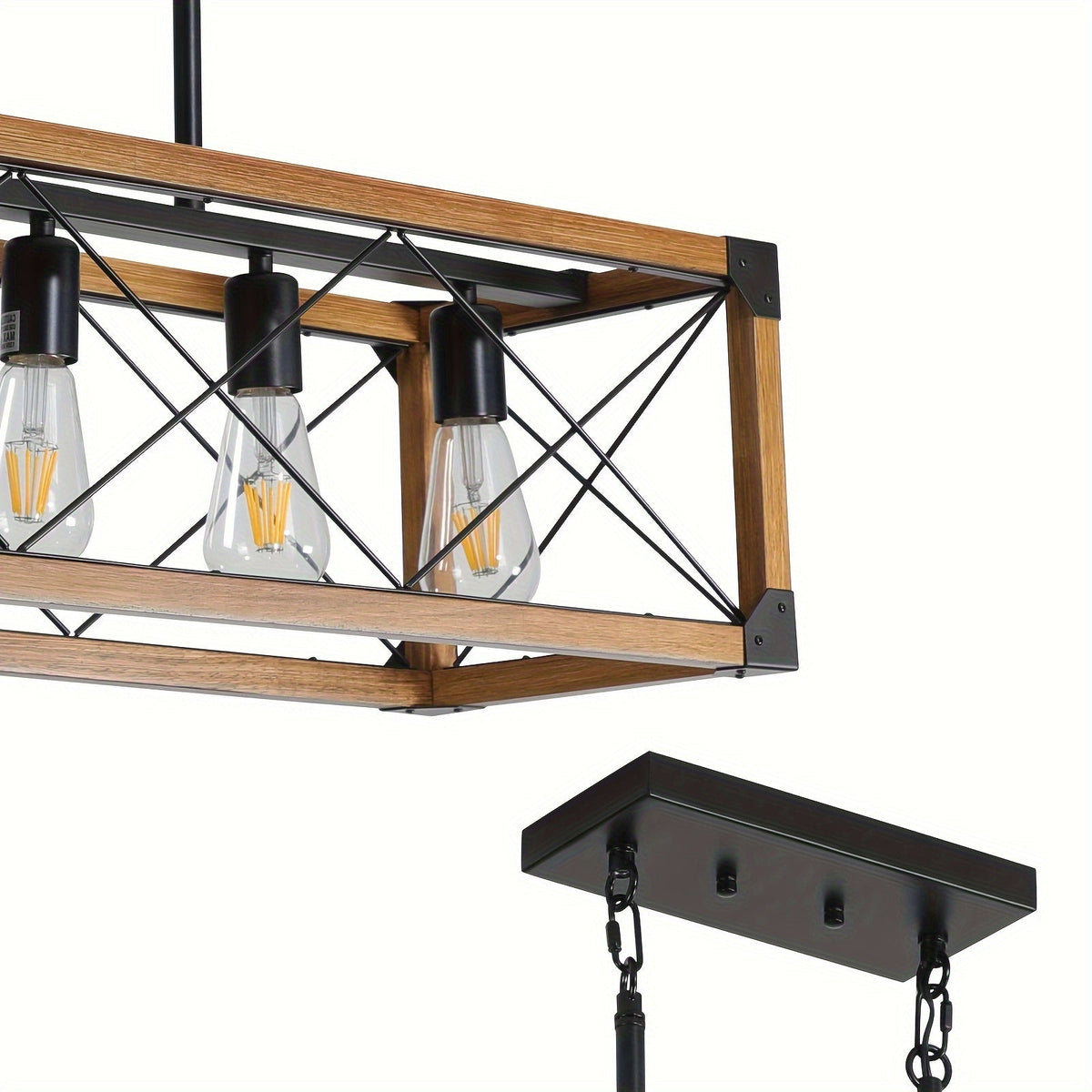 5-Light Farmhouse Rectangular Chandelier  Seus Lighting