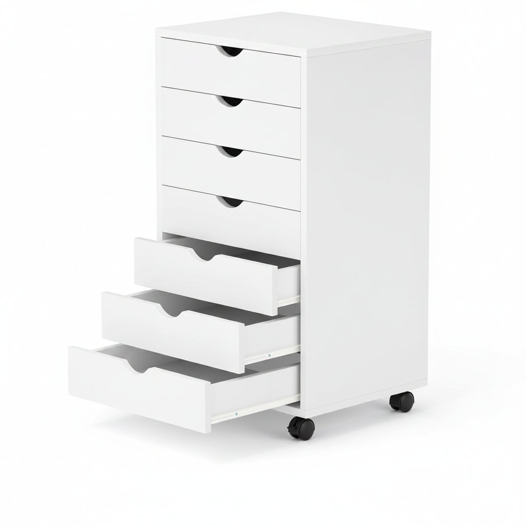 7 Drawer Chest, Storage Cabinet Dressers with Wheels, Dressers Storage Cabinets, Dresser Mobile Cabinet with Wheels, Room Organizer, Small Drawers Wood Organization Furniture for Office, Home