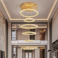 6 Crystal Ring Modern Stairway Lighting  Seus Lighting