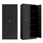 Kitchen Pantry Cabinet,71”Black Metal Pantry Storage Cabinet with Doors and 4 Adjustable Shelves,Kitchen Cabinet with 2 Gold Handles,Tall Cabinet for Livingroom,Pantry, Bathroom