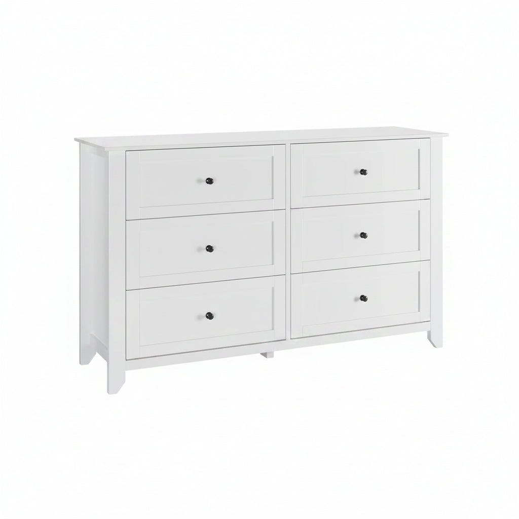 6 Chest of Drawer Dresser, Modern Wood Organizer Storage Cabinet with Drawers for Bedroom, Living Room, Entryway