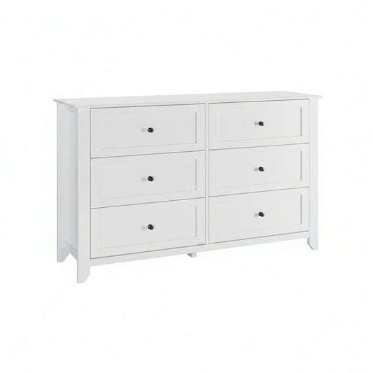 6 Chest of Drawer Dresser, Modern Wood Organizer Storage Cabinet with Drawers for Bedroom, Living Room, Entryway