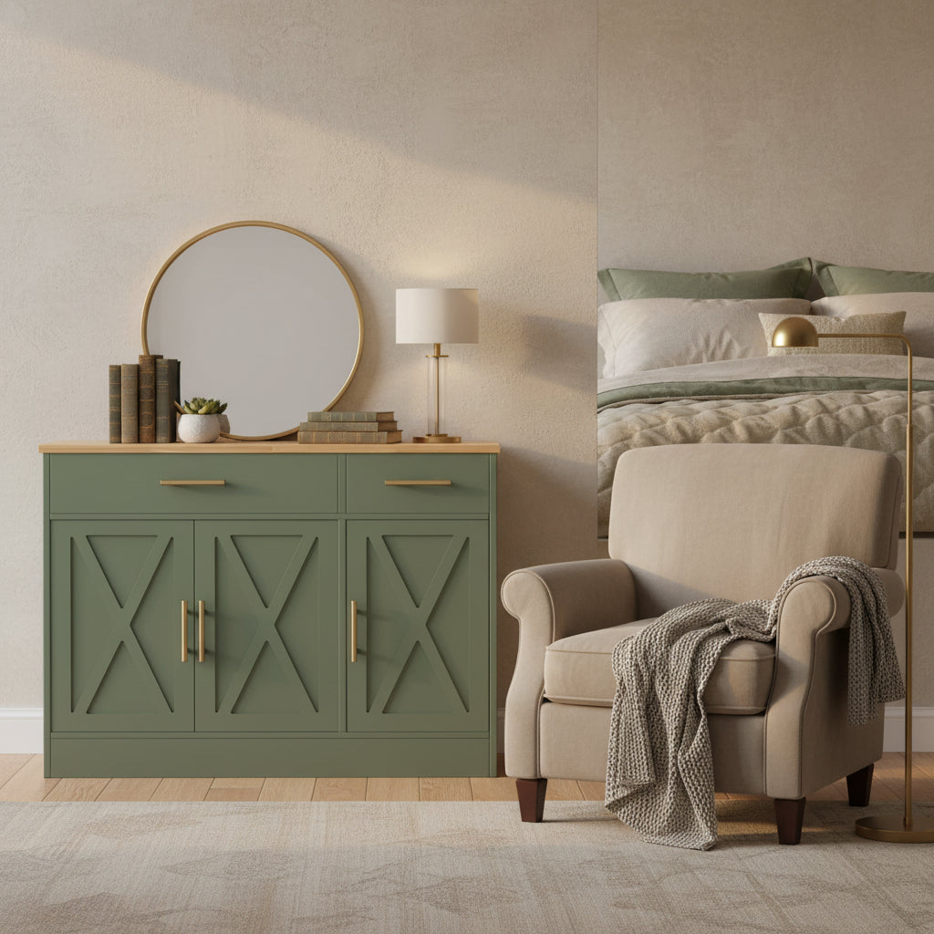 Orvaliadecor 42" Modern Farmhouse Buffet Cabinet