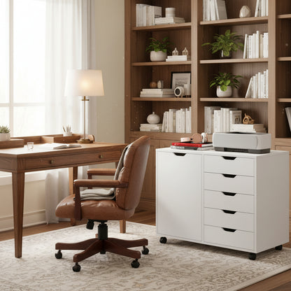 Orvaliadecor Wood Storage Cabinet with 5 Drawers