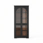 70" Tall Kitchen Pantry Cabinet - Modern Display Cabinet with 4 Arched Glass Doors and Adjustable Shelves, Versatile Cupboard Organizers for Kitchen, Dining Room, Living Room, Bathroom
