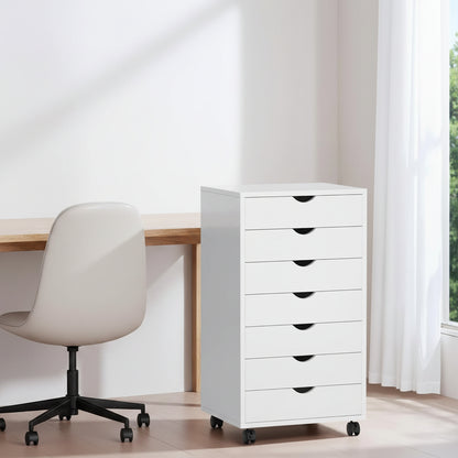 7 Drawer Chest, Storage Cabinet Dressers with Wheels, Dressers Storage Cabinets, Dresser Mobile Cabinet with Wheels, Room Organizer, Small Drawers Wood Organization Furniture for Office, Home