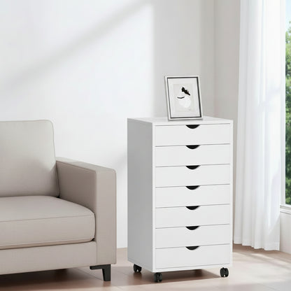 7 Drawer Chest, Storage Cabinet Dressers with Wheels, Dressers Storage Cabinets, Dresser Mobile Cabinet with Wheels, Room Organizer, Small Drawers Wood Organization Furniture for Office, Home