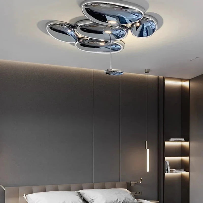 Amaris Modern Silver Flush Mount Chandelier  Seus Lighting