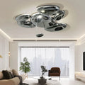 Amaris Modern Silver Flush Mount Chandelier  Seus Lighting