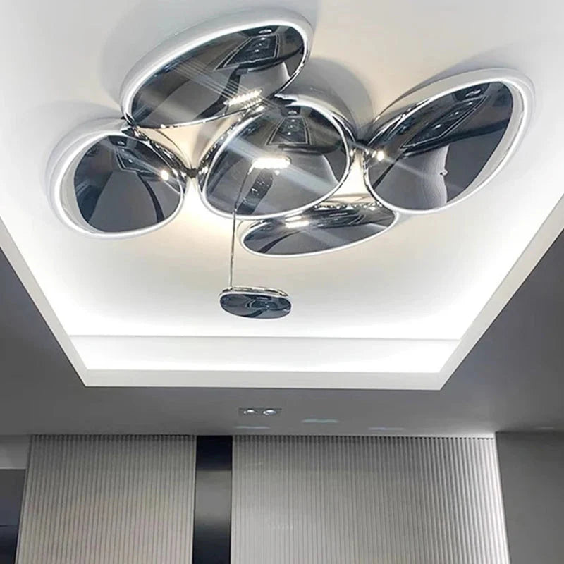 Amaris Modern Silver Flush Mount Chandelier - Chandeliers