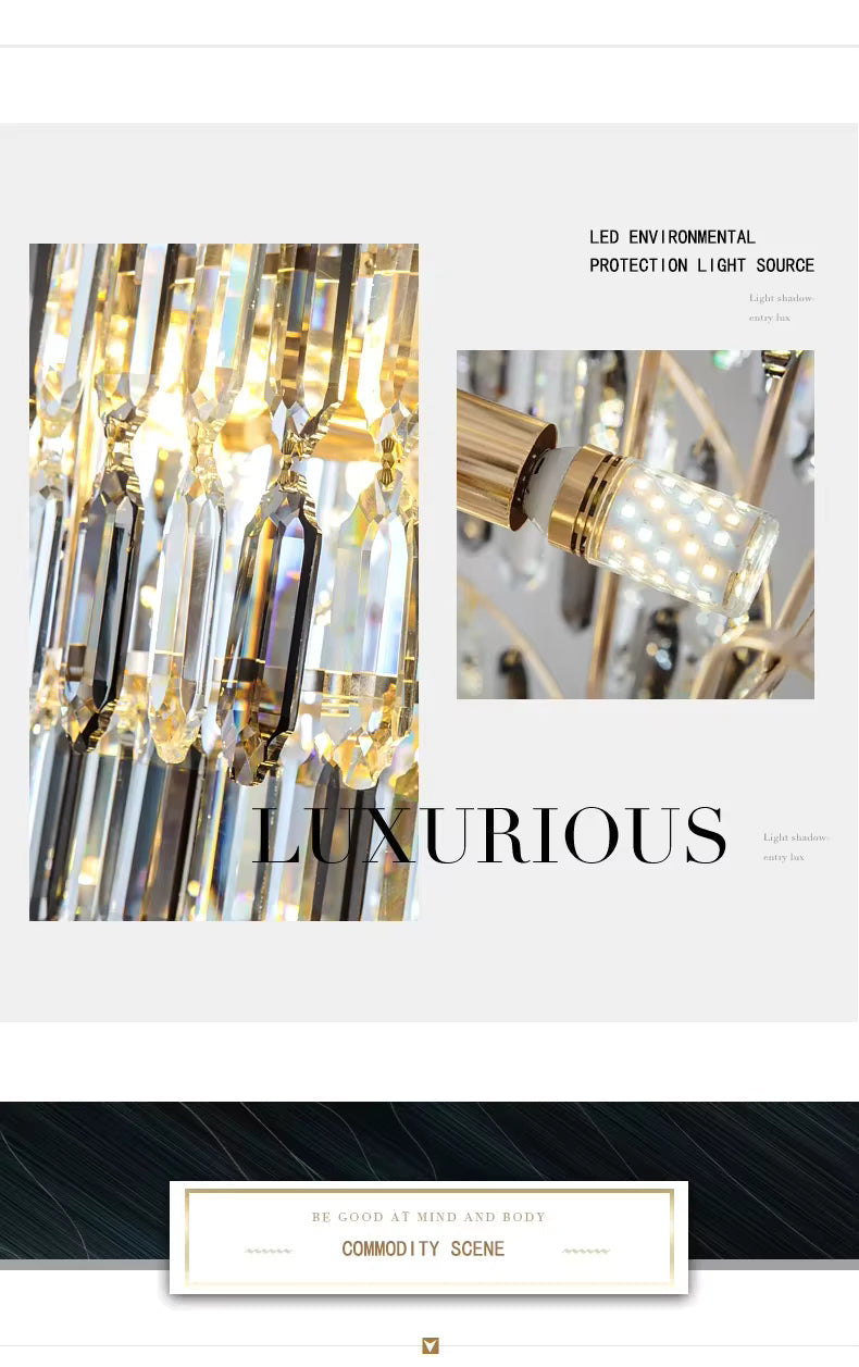 Anita Luxury Crystal Staircase Long Chandelier  Seus Lighting