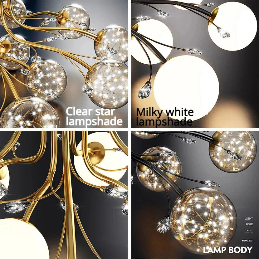 Anya Modern Bubble Glass Flush Mount Light  Seus Lighting