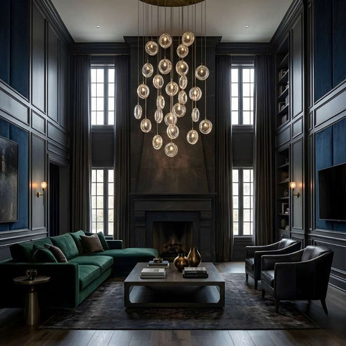 Arcli Contemporary Glass Cluster Chandelier  Seus Lighting