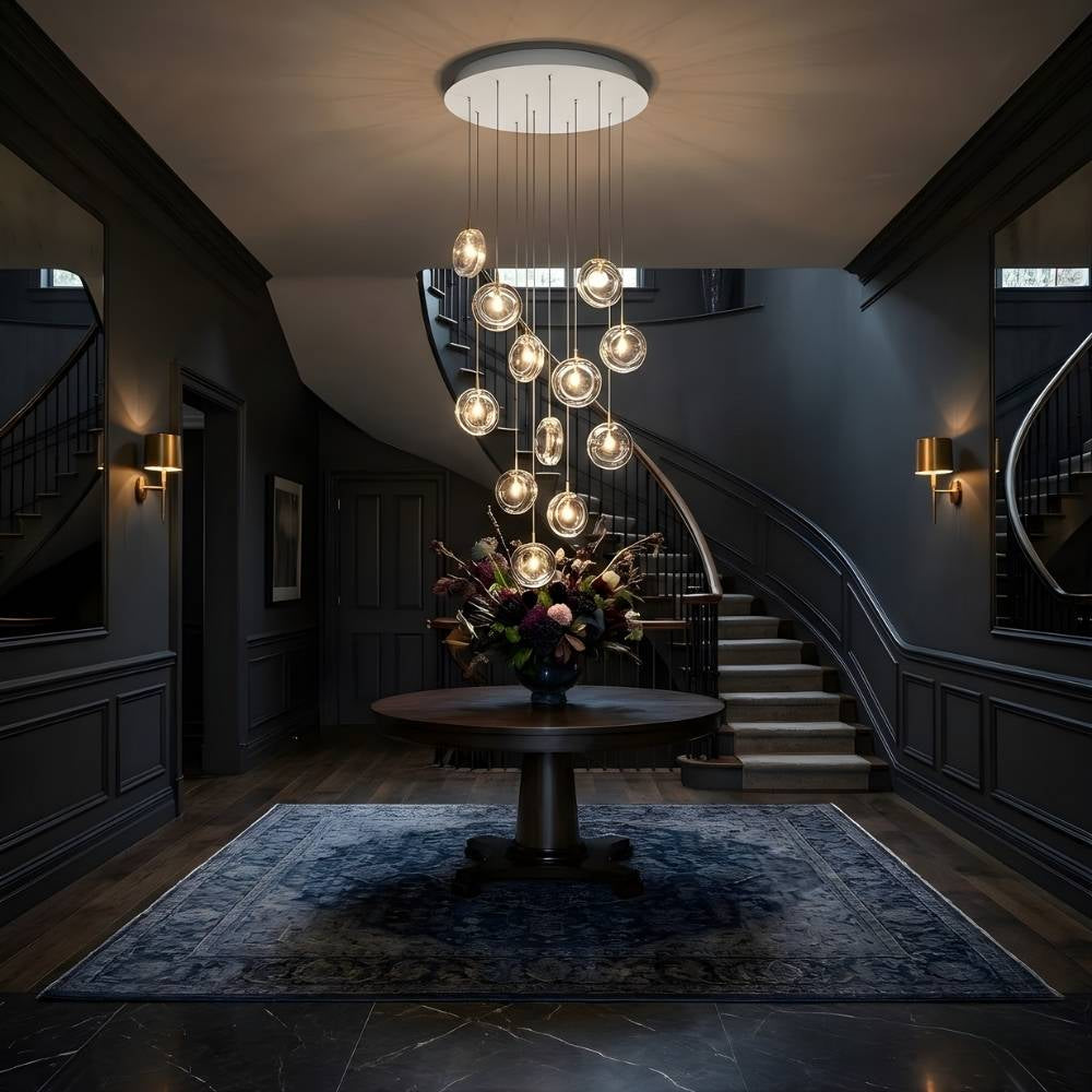Arcli Contemporary Glass Cluster Chandelier  Seus Lighting