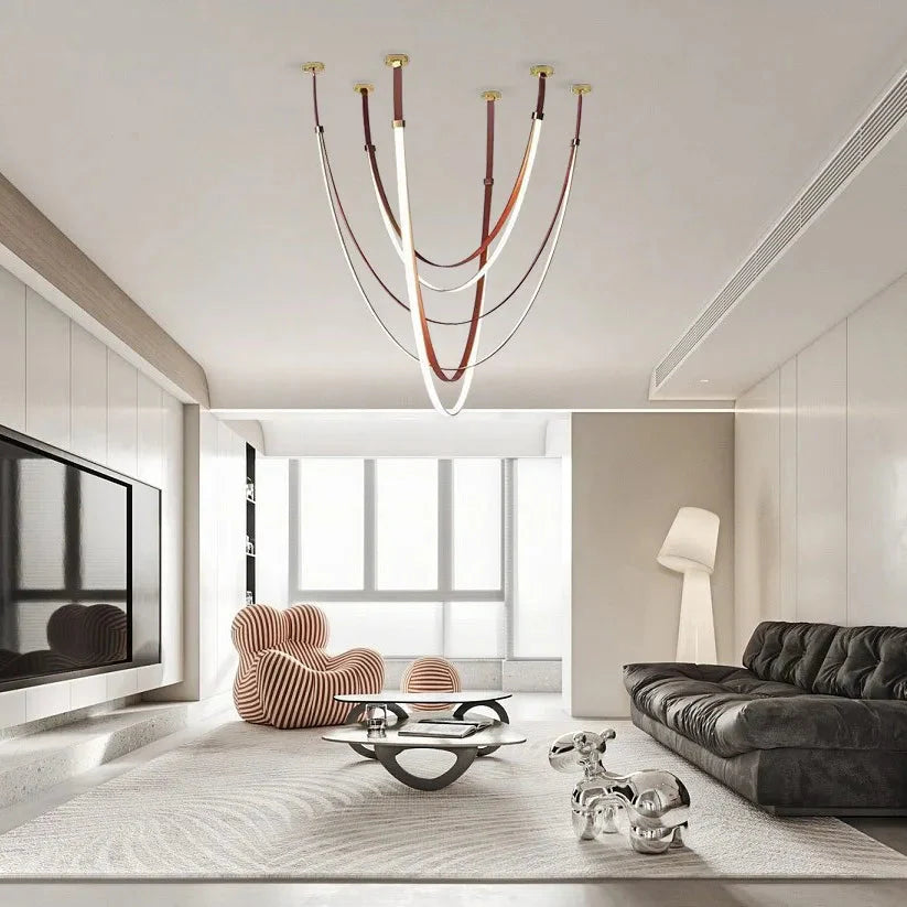 Beza Leather Belt Pendant Light  Seus Lighting