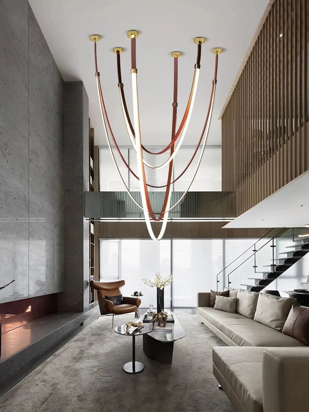 Beza Leather Belt Pendant Light  Seus Lighting