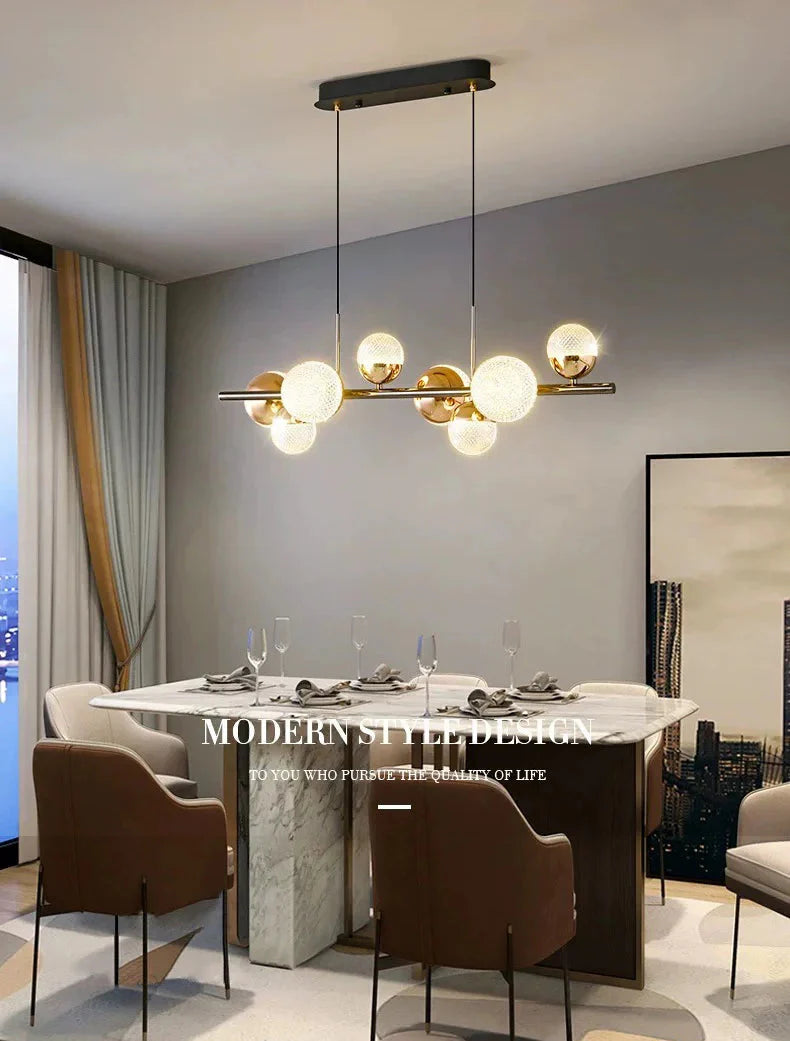 Black and Gold Glass Globe Chandelier 8/10 Light  Seus Lighting