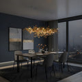 Calla Ginko Leaf Linear Chandelier  Seus Lighting