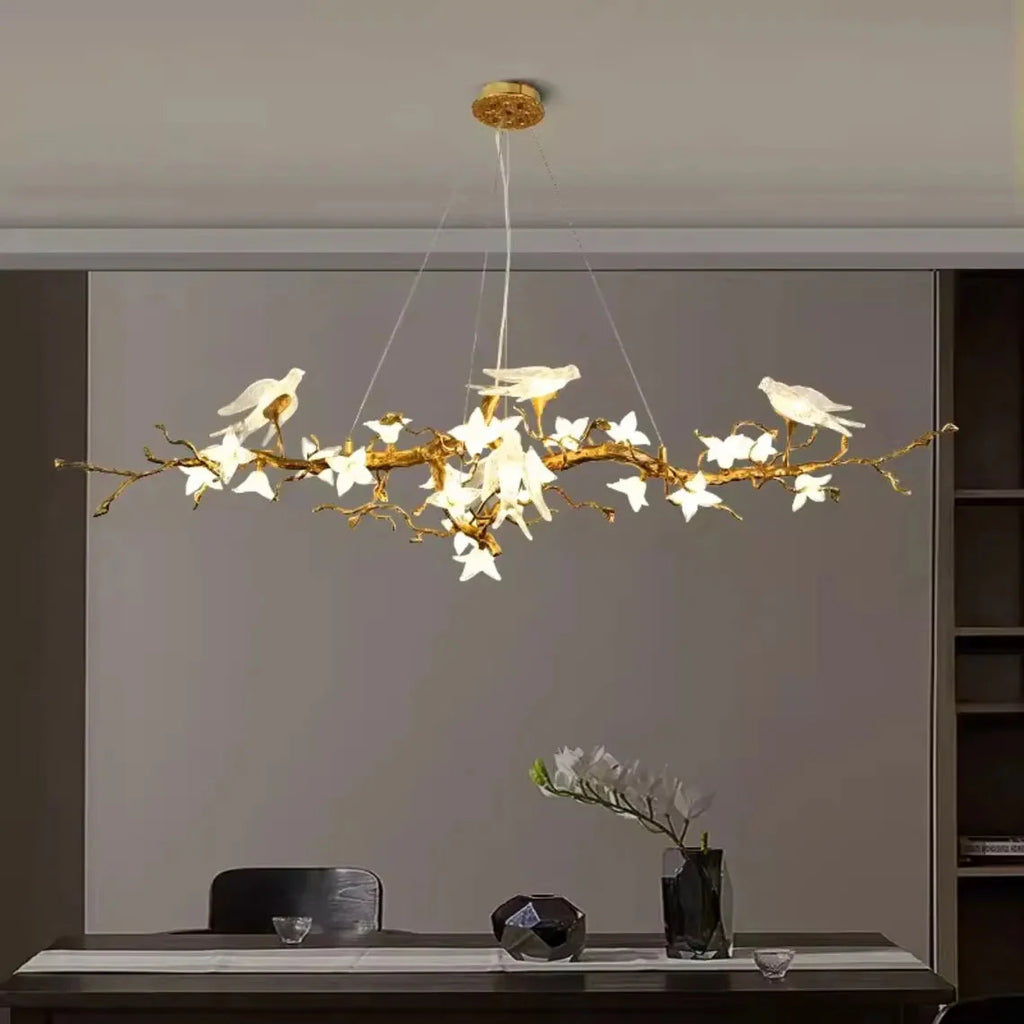 Calyx Bird Branch Chandelier for Dining Room L200xW45xH45CM / Cold White 6000K Seus Lighting