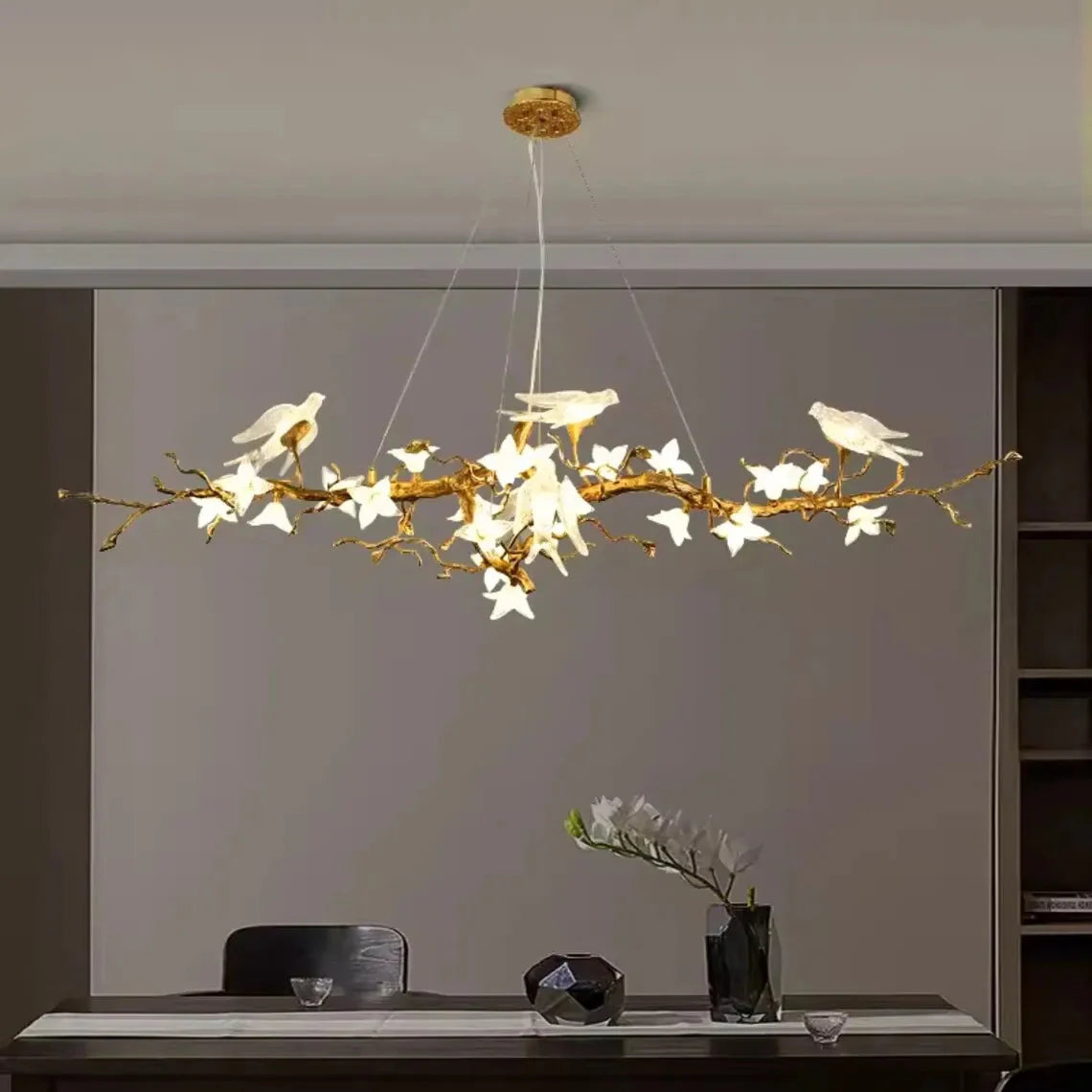 Calyx Bird Branch Chandelier for Dining Room L200xW45xH45CM / Cold White 6000K Seus Lighting