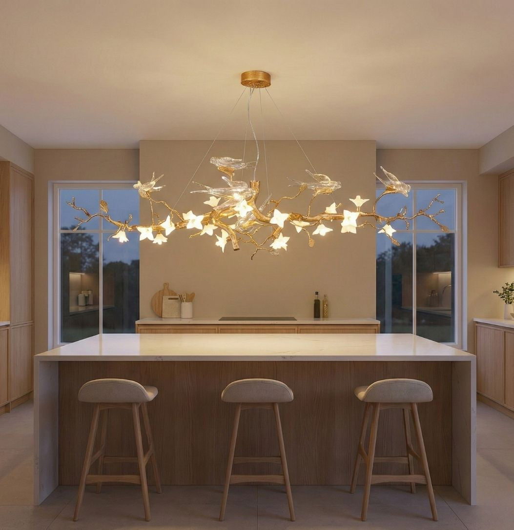 Calyx Bird Branch Chandelier for Dining Room  Seus Lighting