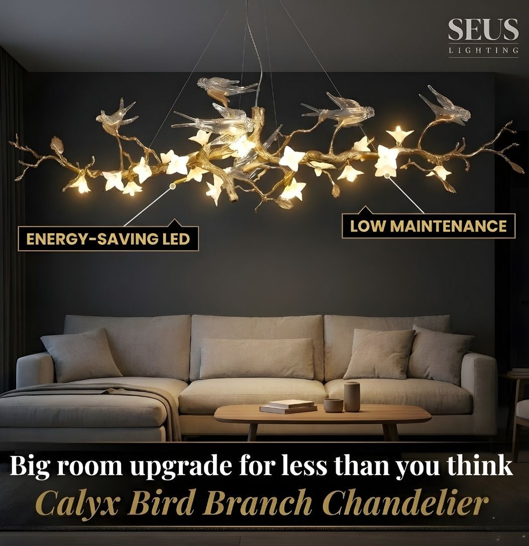 Calyx Bird Branch Chandelier for Dining Room  Seus Lighting