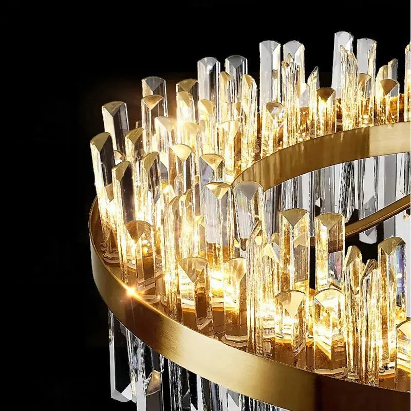Cesi Foyer Crystal Chandelier Black / Silver / Gold Colours  Seus Lighting