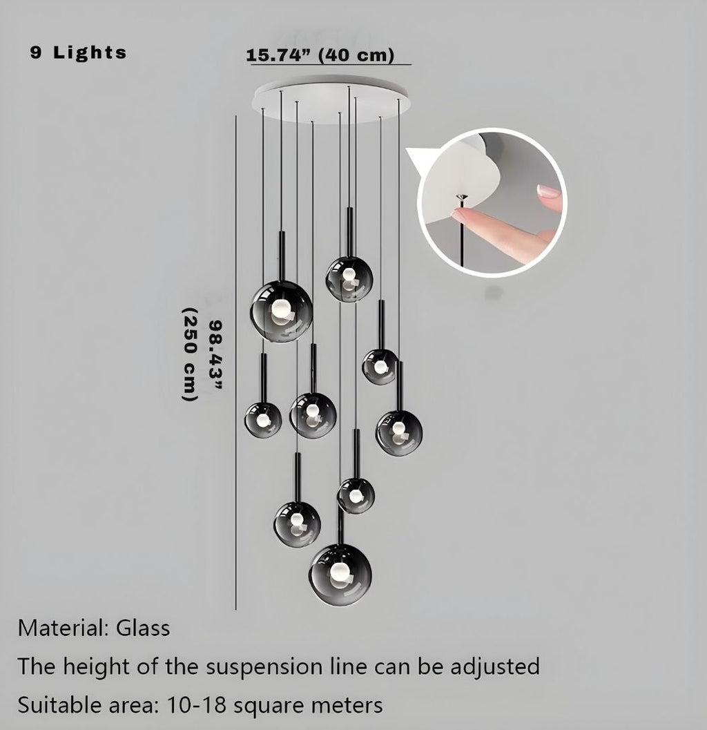 Cleo Bubble Staircase Chandelier  Seus Lighting