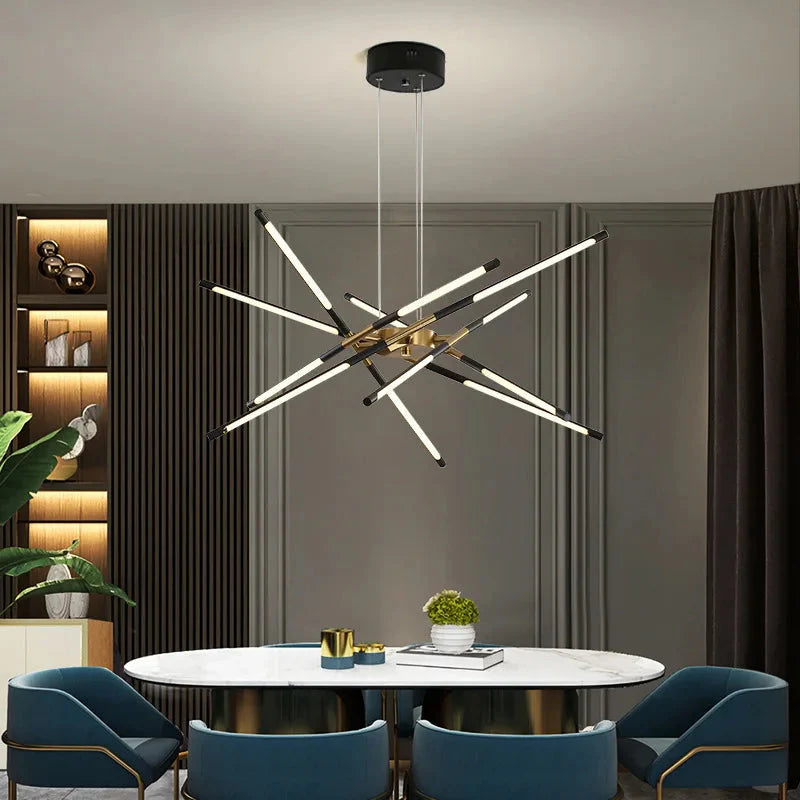 Contemporary LED Spoke Pendant Light Fixture  Seus Lighting