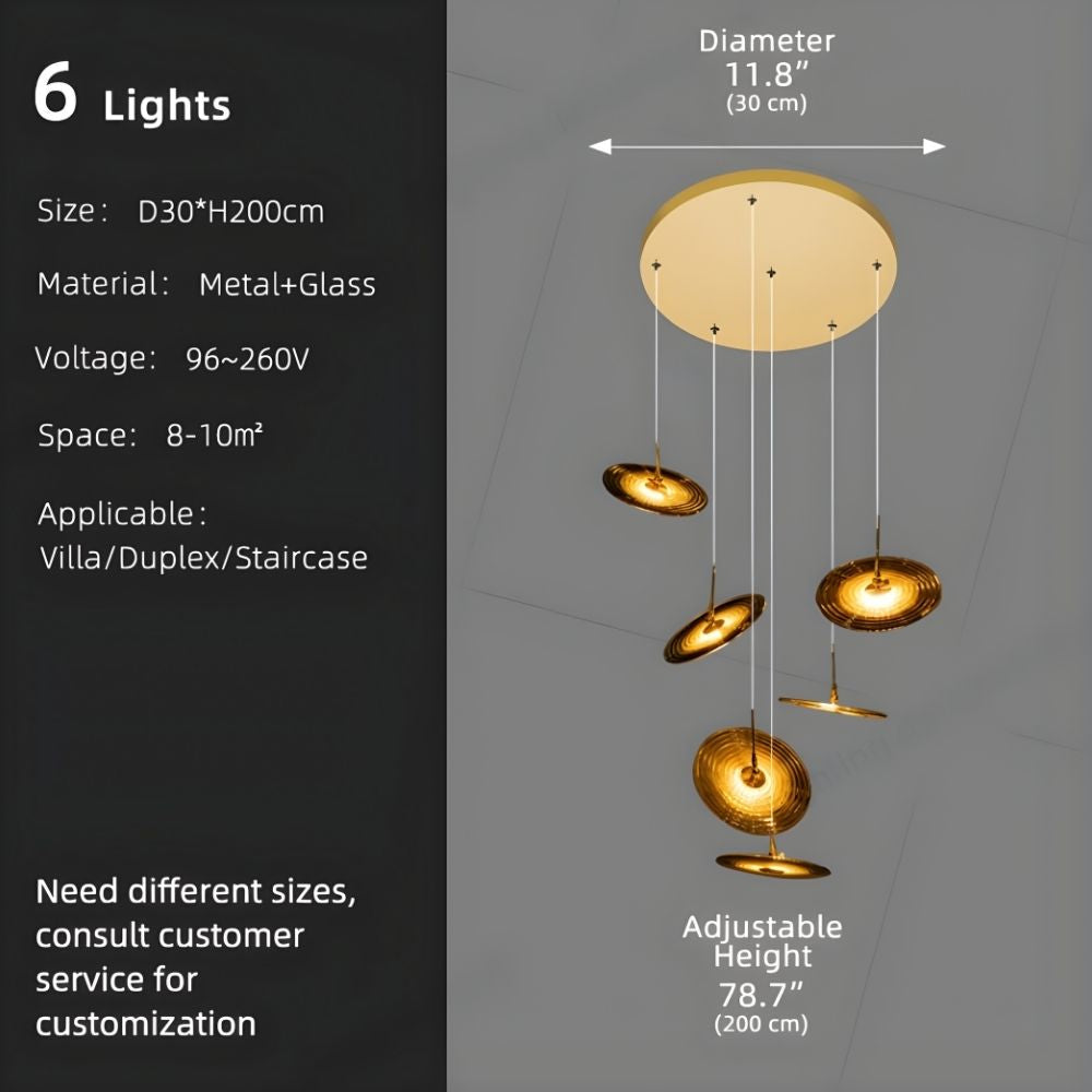 Coren Multi Glass Pendant Chandelier  Seus Lighting