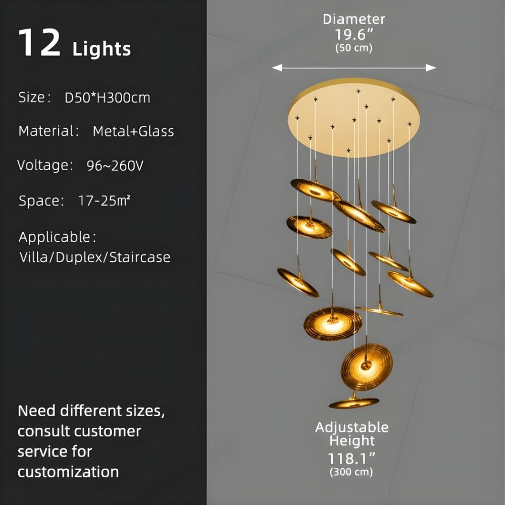 Coren Multi Glass Pendant Chandelier  Seus Lighting