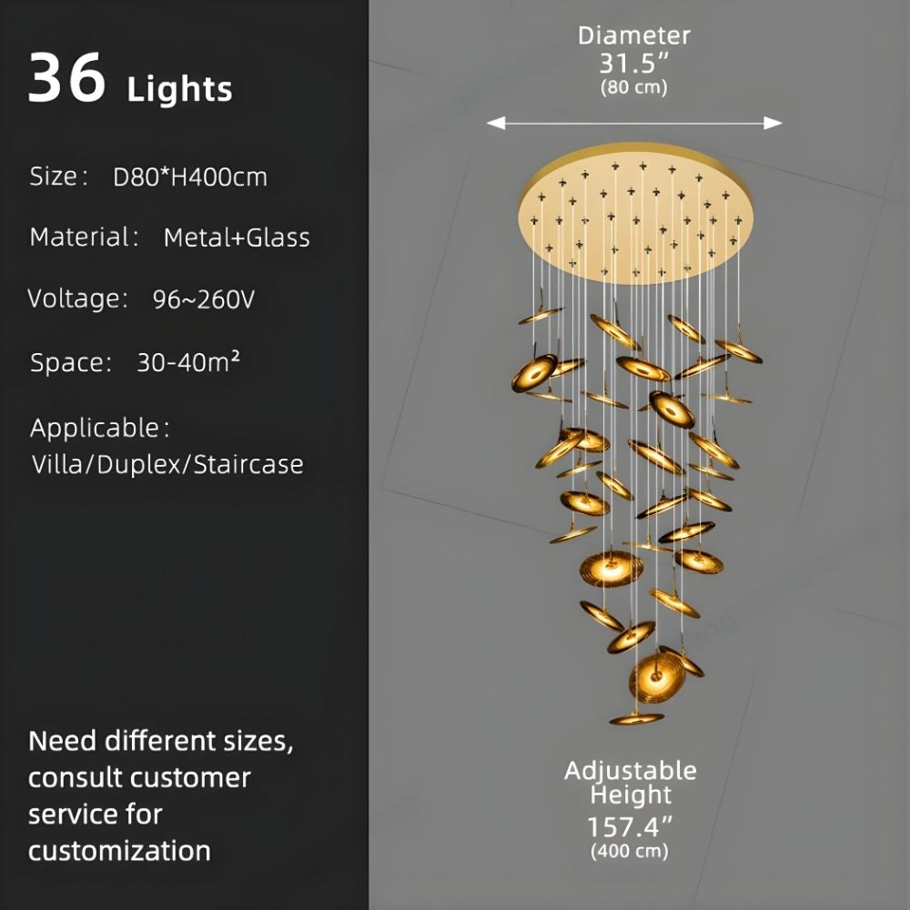 Coren Multi Glass Pendant Chandelier  Seus Lighting