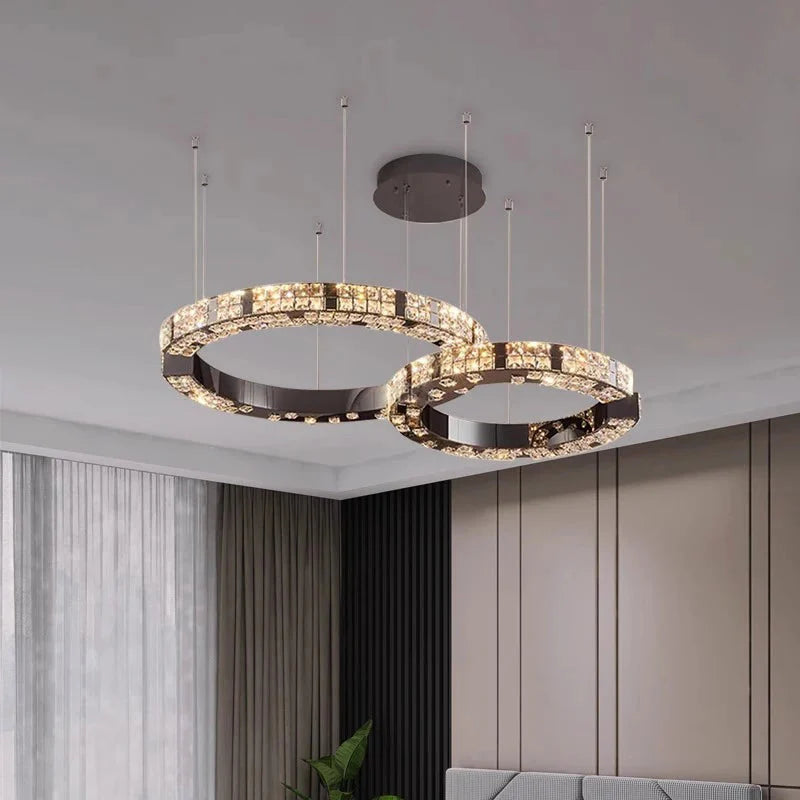 Cosmo Luxury Circle Crystal Chandelier  Seus Lighting