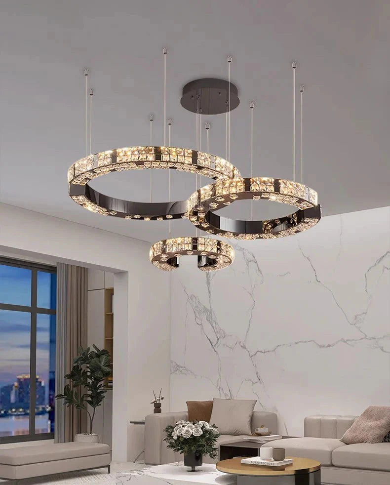 Cosmo Luxury Circle Crystal Chandelier  Seus Lighting