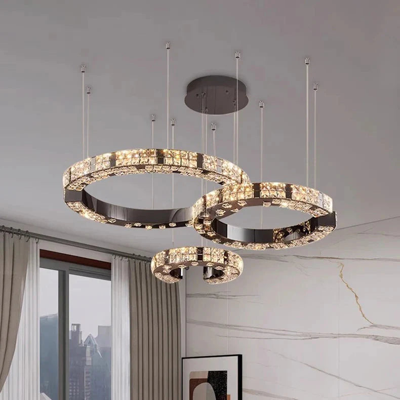 Cosmo Luxury Circle Crystal Chandelier  Seus Lighting