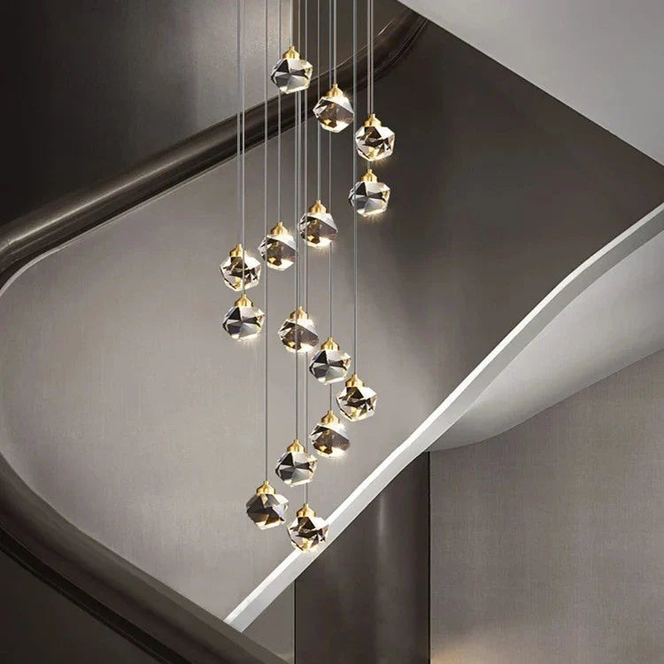 Crystal Modern Pendant Light for Staircase  Seus Lighting