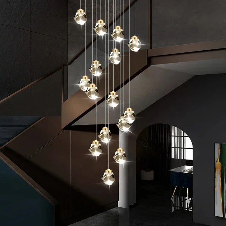 Crystal Modern Pendant Light for Staircase  Seus Lighting