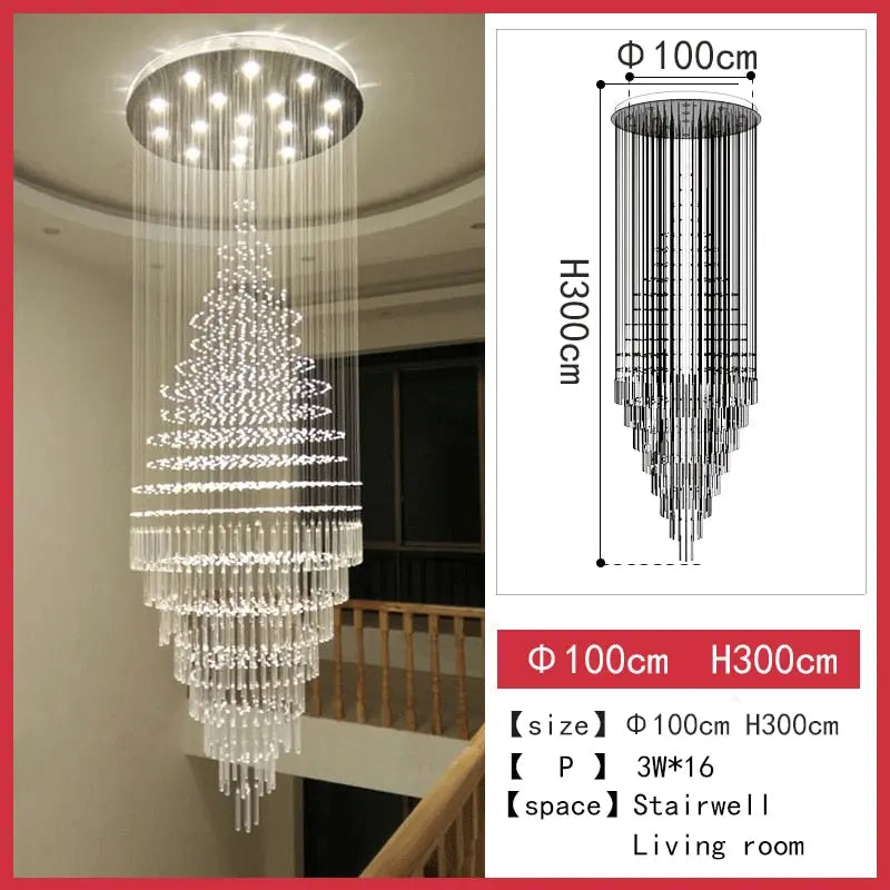 Delphine High Ceiling Living Room Lighting 100CMx300CMchangeable Seus Lighting