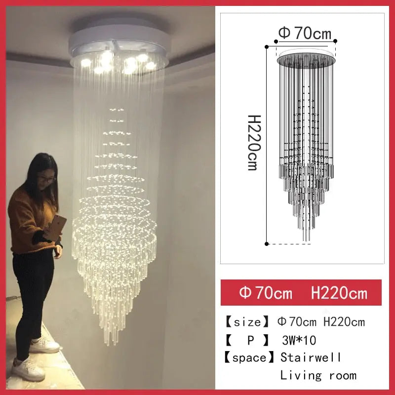 Delphine High Ceiling Living Room Lighting 70CMx220CMchangeable Seus Lighting