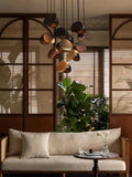 Elor Contemporary Wood Multi Light Pendant  Seus Lighting