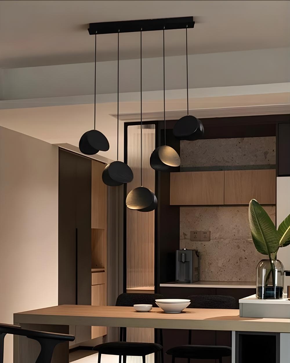 Elor Contemporary Wood Multi Light Pendant  Seus Lighting