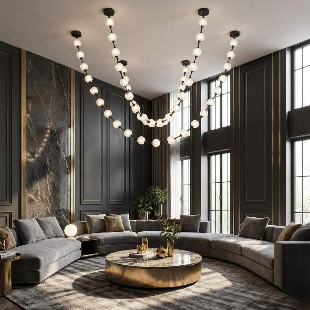 Esle Modern Pearl Necklace Chandelier  Seus Lighting