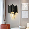 Fin Black Modern Crystal Wall Light  Seus Lighting