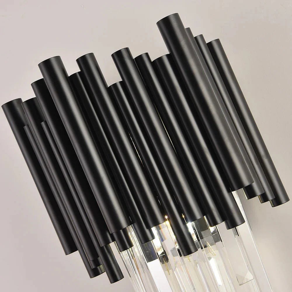 Fin Black Modern Crystal Wall Light  Seus Lighting