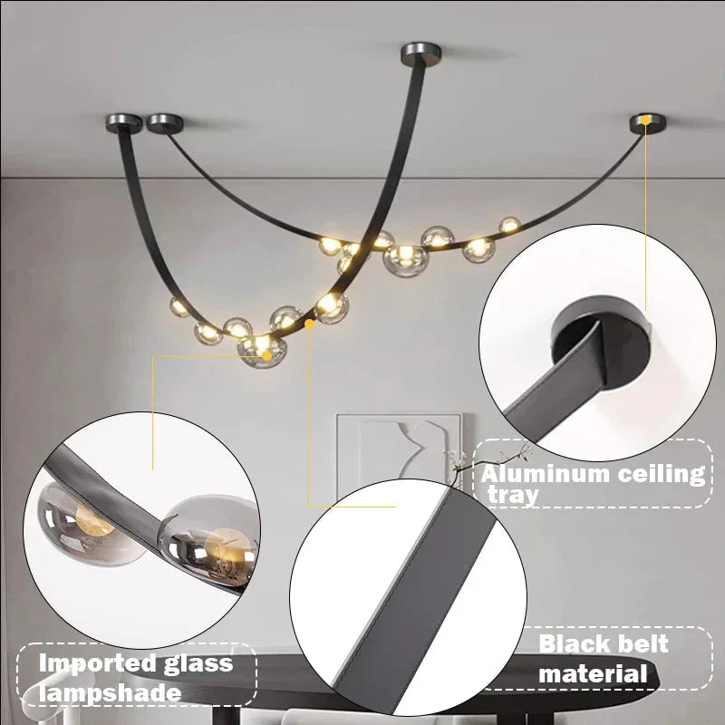 Gelman Modern Belt Chandelier  Seus Lighting