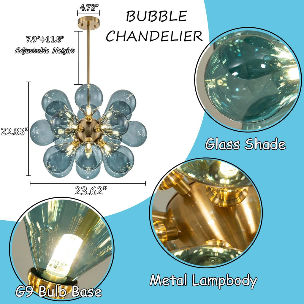 Glass Bubble Ceiling Light Pink & Blue & White  Seus Lighting