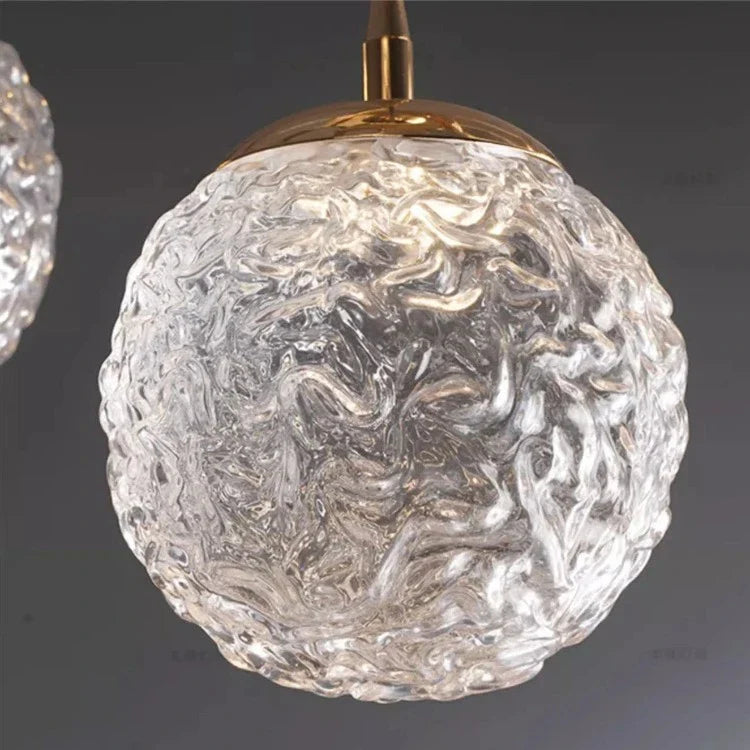 Gold Bubble Glass Pendant Light - Flush Mount Chandelier  Seus Lighting