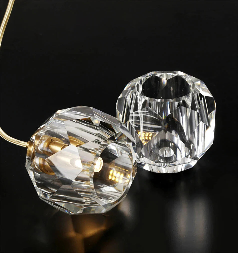 Gold Crystal Ball Chandelier for High Ceiling & Staircase  Seus Lighting